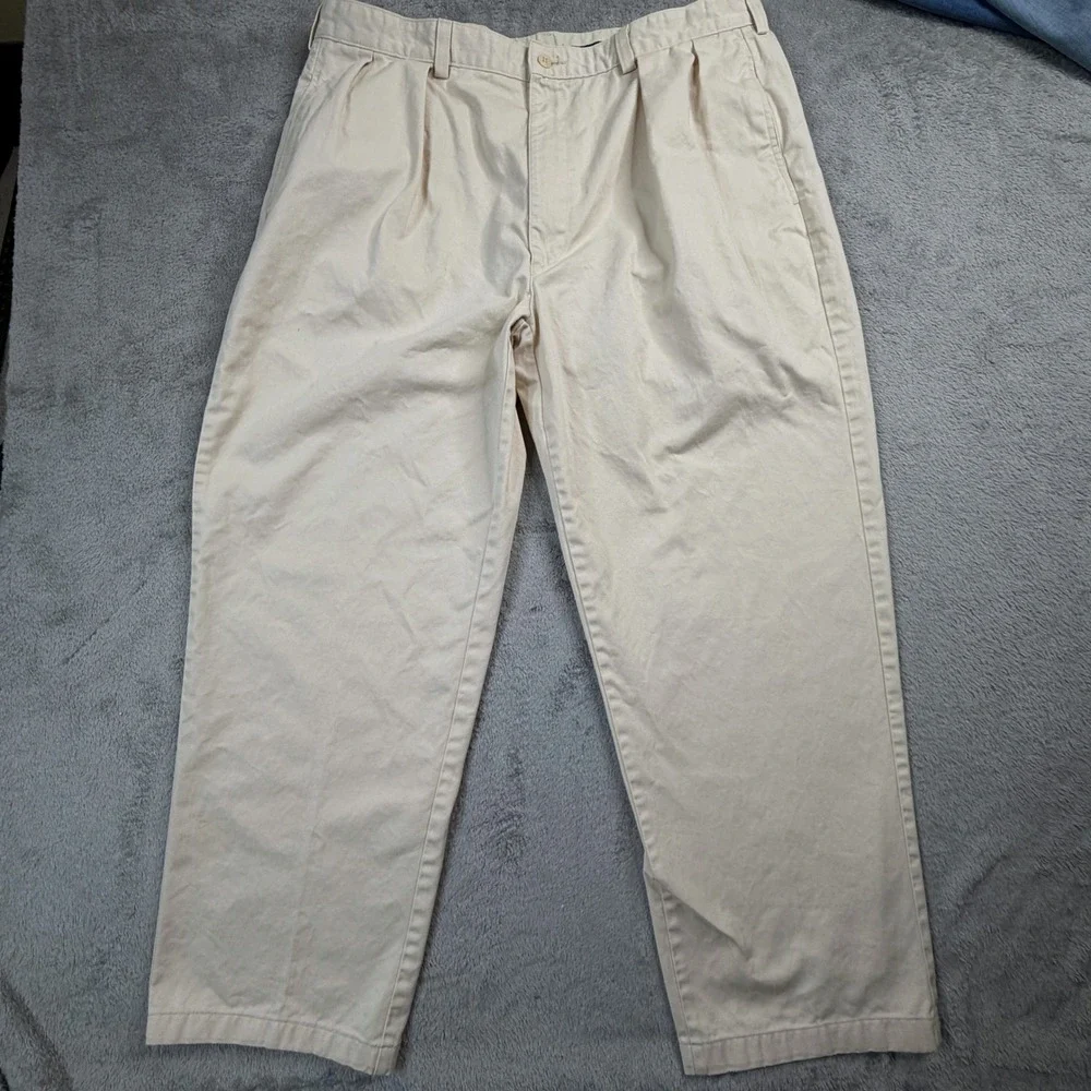 Rare Polo Ralph Lauren Pleated Chino Pants‎ Mens 38x28 Tan Beige Made in USA